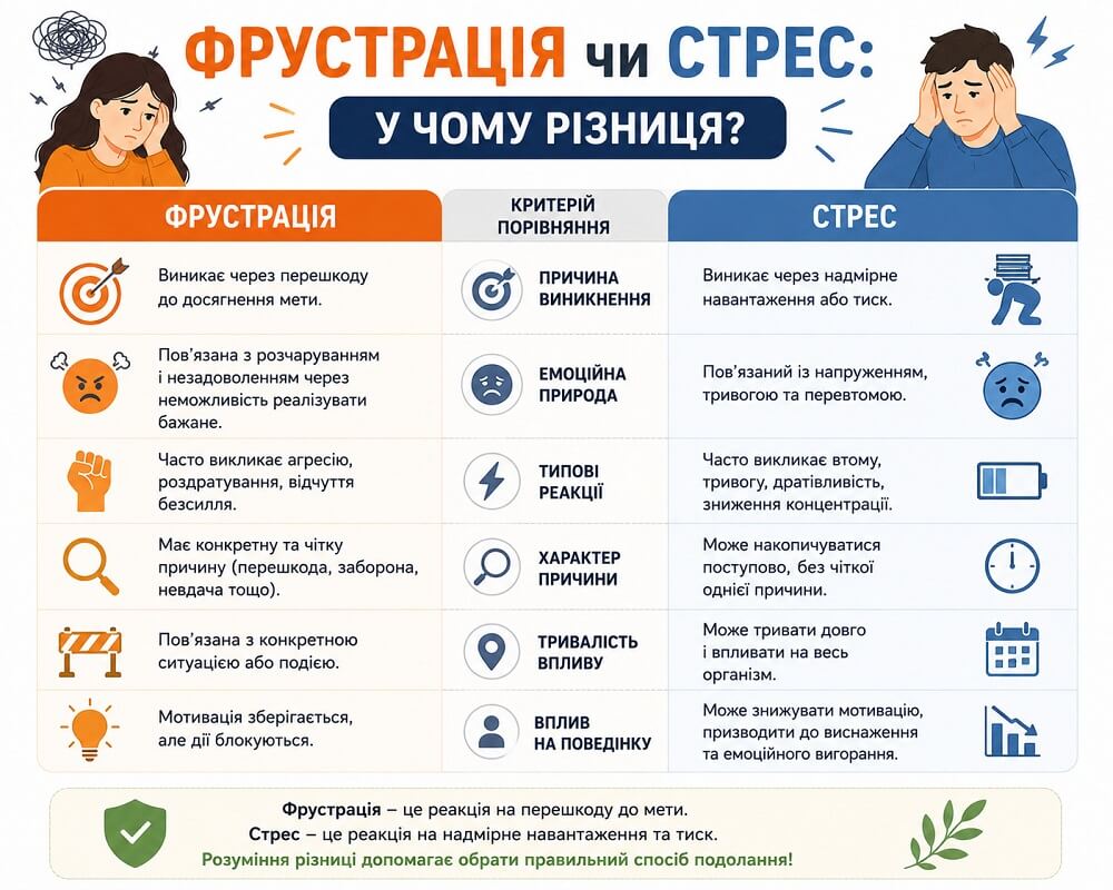 Фрустрація чи стрес різниця