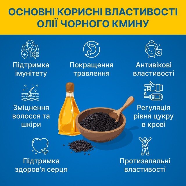 Корисні властивості олії чорного кмину